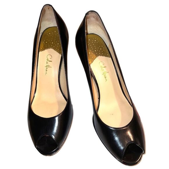 Coke Haan Nike Air style black open toe heels - Picture 6 of 10